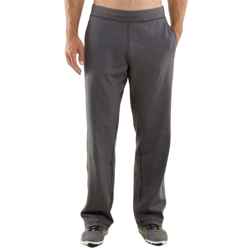 Lululemon Kung Fu Pant Heathered Soot Luon Moisture Wicking Mesh Drawcord Medium